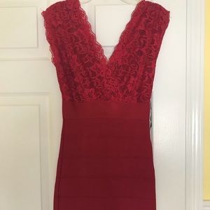 Red tight dress
